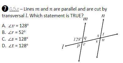 Lines Ⅿ and N are parallel and are cut by transversal Ⅼ. Which statement is true?
