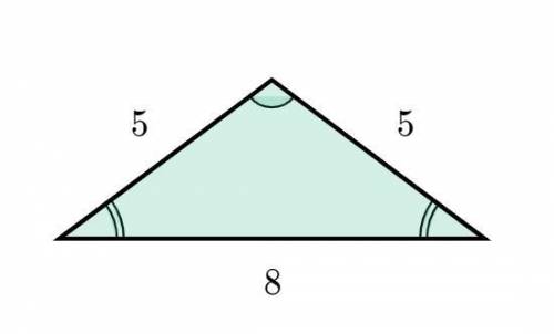 Area of a triangle that has side lengths of 5 and 5 and 8 using the pythagorean theorem